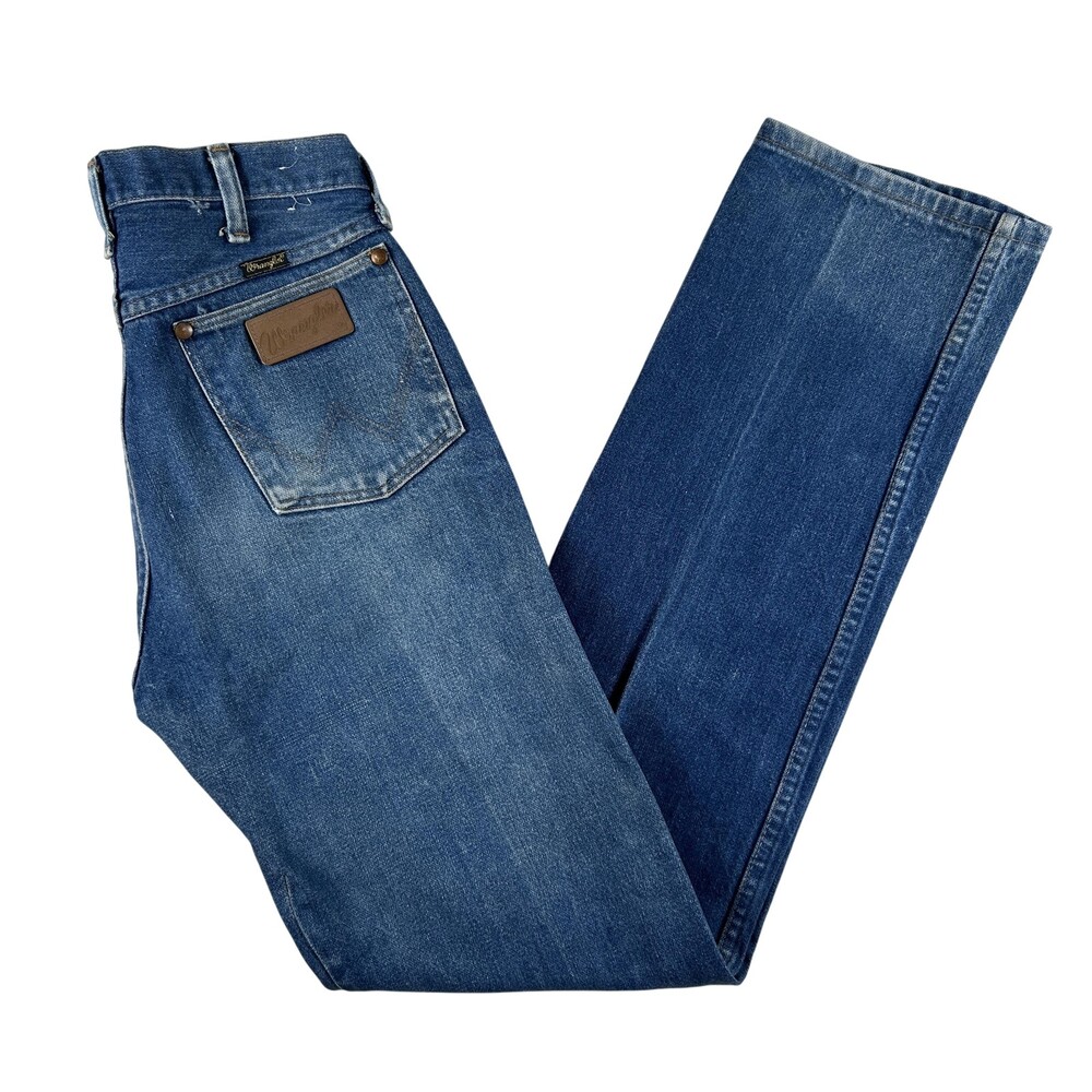 Vintage Wrangler Jeans Mens 28x36 Scovill Zipper Whiskering Denim USA 13MWZ 70s